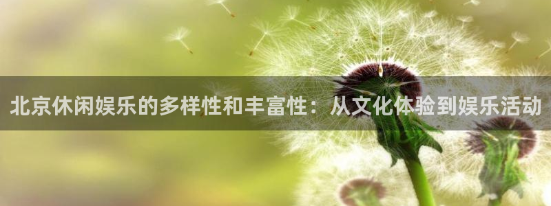 星欧娱乐测速：北京休闲娱乐的多样性和丰富性：从文化体验到娱乐活动